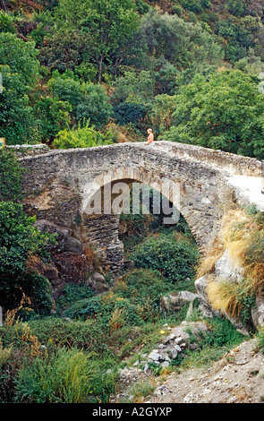 Die alte römische Brücke in Salares in der Nähe von Competa Andalusien Spanien Europa EU Stockfoto