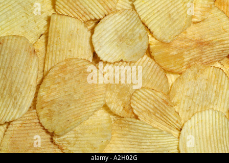 Pommes frites Crinkle geschnittene Kartoffelchips Stockfoto