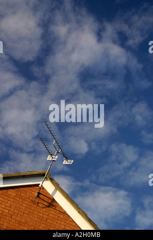 Ariels auf dem Dach eines Wohnhauses Stockfoto