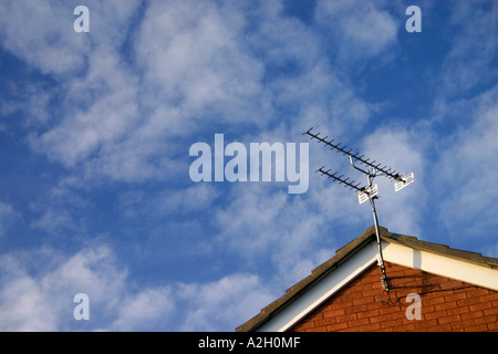 Ariels auf dem Dach eines Wohnhauses Stockfoto