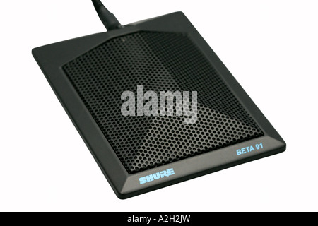 Mikrofon Shure Klassik Adler dynamische Studio Ausschnitt ausschneiden weißen Hintergrund Ko ausfallende elektro mechanisches Gerät Stockfoto