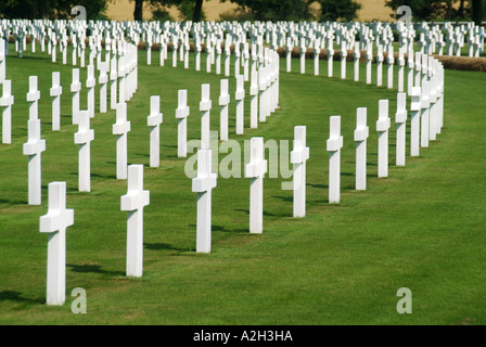 Cambridge American Cemetery and Memorial in der Nähe von MADINGLEY USA militärische Friedhof Grabsteine Kennzeichnung Gräber von US-Militärs Cambridgeshire England Stockfoto