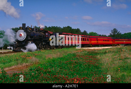 Texas State Railroad Zug an Palästina Depot Texas State Historical Park Texas Stockfoto