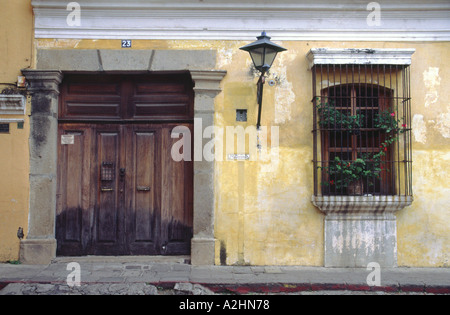 Fassade in Antigua Guatemala Stockfoto