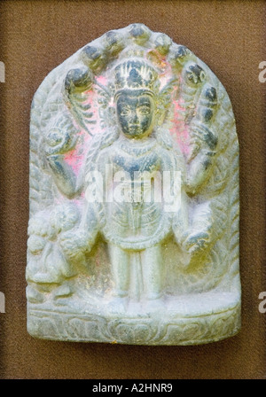 Kleine Stein Wand Dekoration Darstellung der Gott Vishnu, aus einem Tempel in Nepal, Asien. DSC 8239 Stockfoto