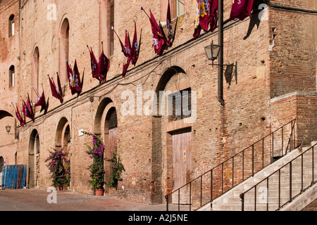 Siena - Palazzo Pubblico aus der Rückseite, Toskana, Italien Stockfoto