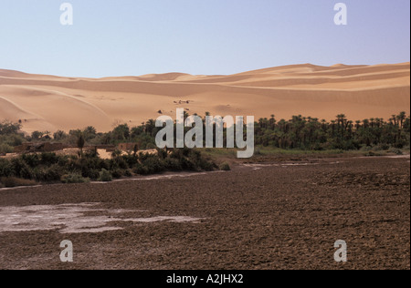 Afrika, Libyen, Mandara See und Ubari Sanddünen Stockfoto