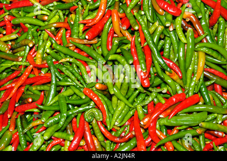 Thai Chili Peppers, Markt, Phuket, Thailand. Stockfoto