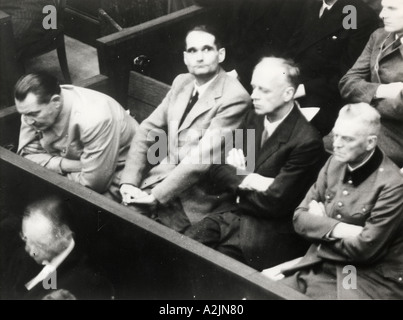 WW2 Nürnberger Prozesse von Nazi-Kriegsverbrechern im Jahre 1945 Stockfoto