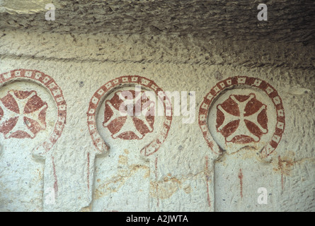 Europa, Türkei, einstigen, Göreme Open Air Museum, vulkanischen Felsformationen ins 9.-11. Jahrhundert Kirche, Fresken Stockfoto