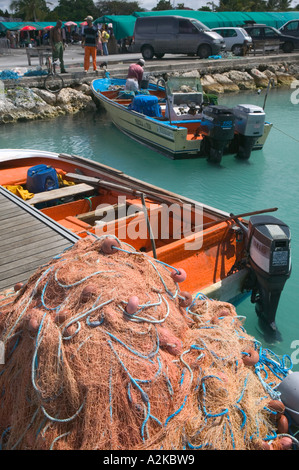Französische Antillen Guadeloupe, Marie, Galante, GRAND, Insel BOURG: Boote / Stadt Hafen Stockfoto