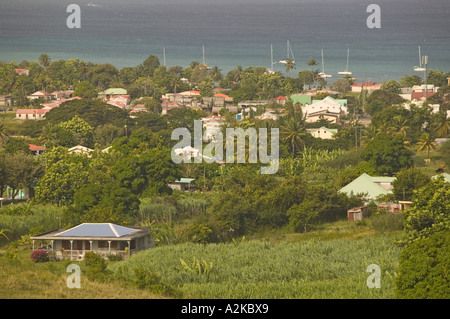 Französisch-Westindien, Guadaloupe, Marie Galante Insel Saint-Louis: Stadtübersicht vom DESMARAIS Stockfoto
