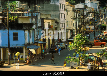 FAVELA DA ROCINHA RIO DE JANEIRO BRASILIEN Stockfoto