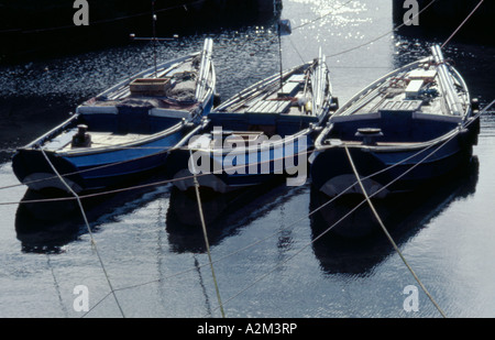 Hölzerne entgeisterung Angeln Boote, Beadnell, Northumberland, England, UK. Stockfoto