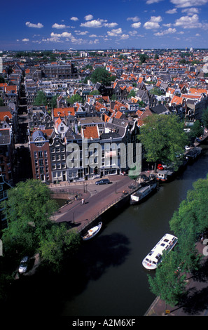 Europa, Holland, Amsterdam, Blick auf die Stadt von Westenkirke Stockfoto