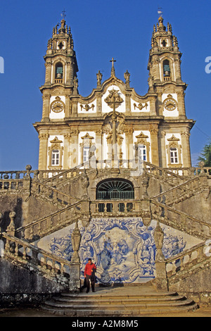 Portugal, Douro-Tal, Lamego. Nossa Senhora Dos Remedios, 1391, Freitreppe Azulejo-Fliesen Stockfoto