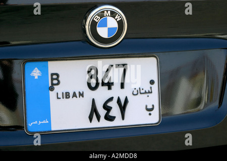 Libanesische Nummernschild Stockfoto