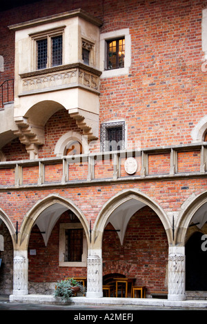 Collegium Maius Innenhof Arkaden, Jagiellonen-Universität Krakau, Krakau, Polen Stockfoto