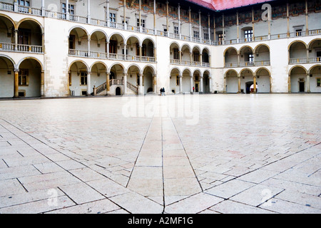 Hof Wawel Königsschloss Krakau Krakau Polen Stockfoto