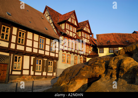 Fachwerkhäuser in Quedlinburg Stockfoto