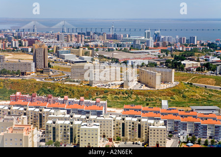 Luftaufnahme der Stadt, Lissabon, Portugal Stockfoto