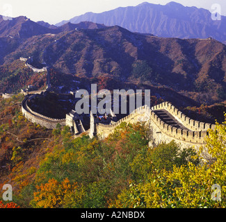 Wand durch Berge, Great Wall Of China, Peking, Huairou County, China Stockfoto