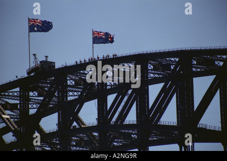 Brücke Kletterer auf der berühmten Sydney Harbour Bridge, Australien Stockfoto