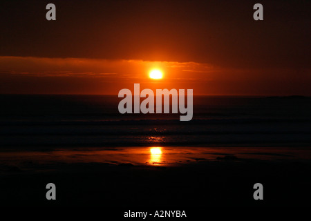 Sonnenuntergang über Machirs Bay Islay Argyll Schottland Stockfoto