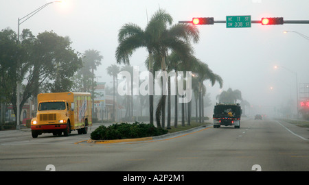 Nebel Nebel fehlt Ansicht Hurrikan-Katastrophe eine Naturkatastrophe Wetter Ampel unglaubliche Aussicht unendlich endlos Wasser Stockfoto