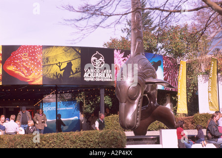 Die Haida Schwertwal Skulptur im Vancouver Aquarium im Stanley Park in Vancouver British Columbia Kanada Stockfoto