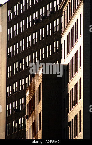 New York Wolkenkratzer in den Sonnenuntergang Stockfoto