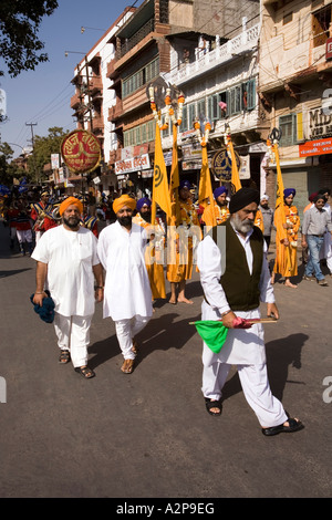 Indien Rajasthan Jodhpur Religion Sikh religiöse Prozession Stockfoto