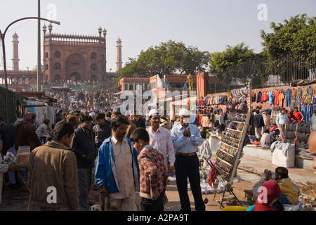 Indien-Delhi Alt Delhi Jamia Masjid Eid al Adha moslemische Festival Massen Stockfoto