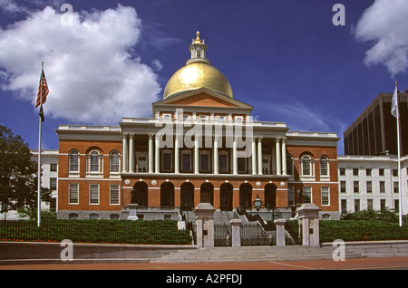 State House in Boston, Massachusetts, New England, USA. Entworfen von Charles Bulfinch Stockfoto