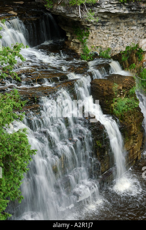 Jones fällt am Fluss Pottawatomi Bruce Peninsula Trail Ontario Stockfoto