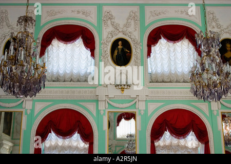Der Saal des Thrones große Peterhofer Palast St. Petersburg Russland Stockfoto