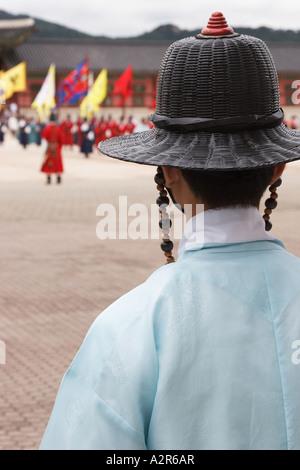 Soldat In Parade, Gyeongbokgung Palace, Korea Stockfoto