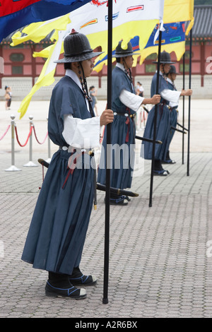 Soldaten In Parade, Gyeongbokgung-Palast, Seoul Stockfoto