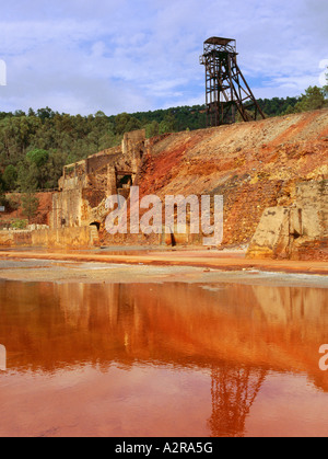 Verfallenen Tagebau Zinnmine Rio Tinto Spanien Stockfoto