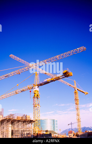 Bau Kran auf einer Baustelle Hochhaus in der Stadt Vancouver British Columbia Kanada Stockfoto