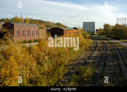 UNESCO-Welterbe Zollverein 1/2/8 Essen, Deutschland, modern School of Management und Design zeigen. Stockfoto