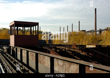 UNESCO-Welterbe Zollverein 1/2/8 Essen, Deutschland. Blick Richtung Kokerei von Hängeförderer. Stockfoto