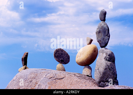 Viele Felsen ausgeglichen bis zur Perfektion - Balance-Konzept Stockfoto