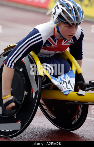 Paralympic World Cup 07 05 2006 Manchester regionale Arena Rochelle Woods von Großbritannien konkurriert in der Womens T54 800m Stockfoto