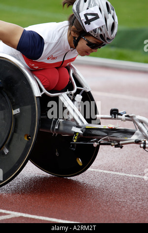 Paralympic World Cup 07 05 2006 Manchester regionale Arena Yumi Kawashima Japans konkurriert in der Womens T54 800m Stockfoto