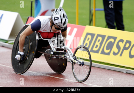 Paralympic World Cup 07 05 2006 Manchester regionale Arena Yumi Kawashima Japans konkurriert in der Womens T54 800m Stockfoto