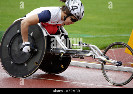 Paralympic World Cup 07 05 2006 Manchester regionale Arena Yumi Kawashima Japans konkurriert in der Womens T54 800m Stockfoto