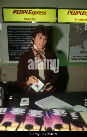 PeoplExpress PeoplExpress 26. Mai 1983 erster Flug vom Flughafen Gatwick London zum Flughafen Newark New Jersey USA Gatwick Stockfoto