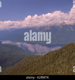 Slocan See und Valhalla Palette in Selkirk Mountains, BC, British Columbia, Kanada - Kootenay Region Stockfoto