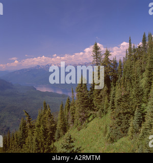 Slocan See und Valhalla Palette in Selkirk Mountains, BC, British Columbia, Kanada - Kootenay Region Stockfoto